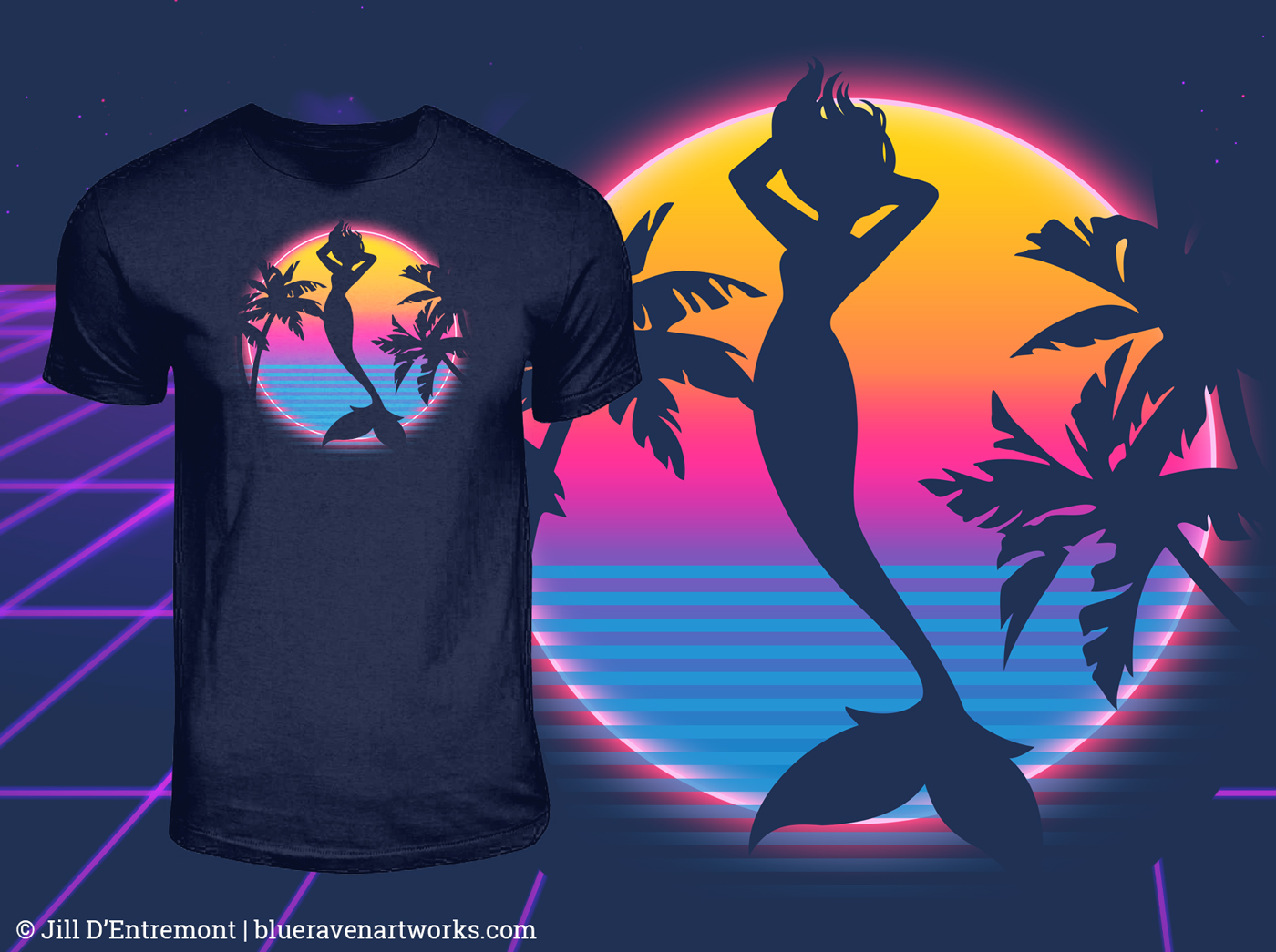 Synthwave Siren T-Shirt Design